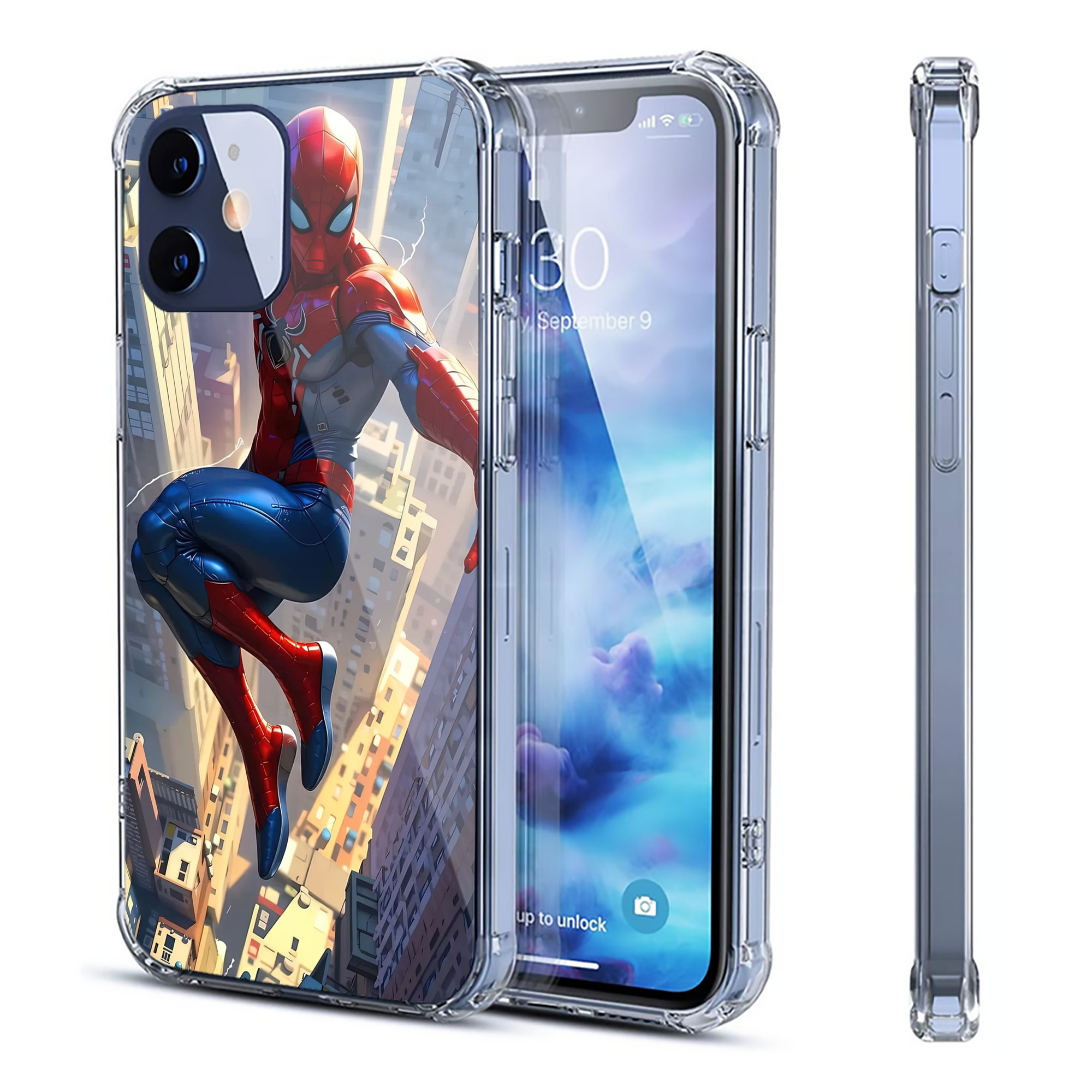 （画像用） Spider Man スパイダーマン 【iPhone 12シリーズ対応】透明スマホケース（クリアソフトケース）
